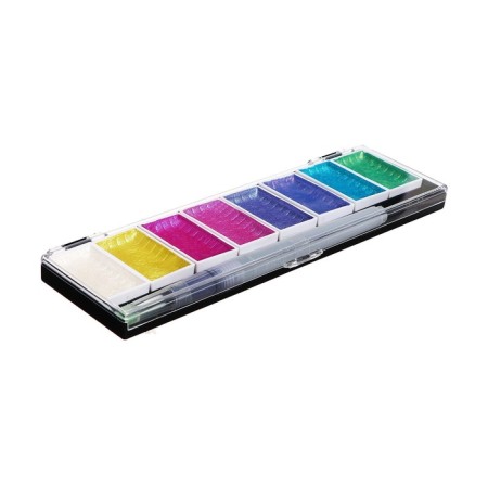 Watercolor paints, mother -of -pearl, + brush, in a plastic box, 8 colors-2