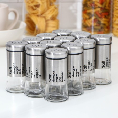A set of containers for spices from glass "Style", 170 ml, 5.5 × 11 cm, 12 pcs-1