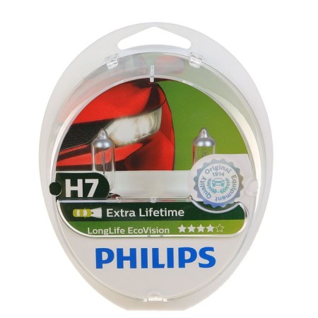 Car lamp Philips, Longlife Ecovision, H7, 12 V, 55 W, PX26D, 2pcs-1