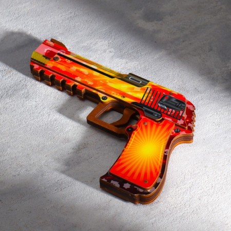 Wooden souvenir "Pistol-Razinokota" Orange-2