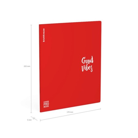 Notebook of 48 sheets in the Erichkrause CoverProbook Words cage, with a plastic cover, red,-13