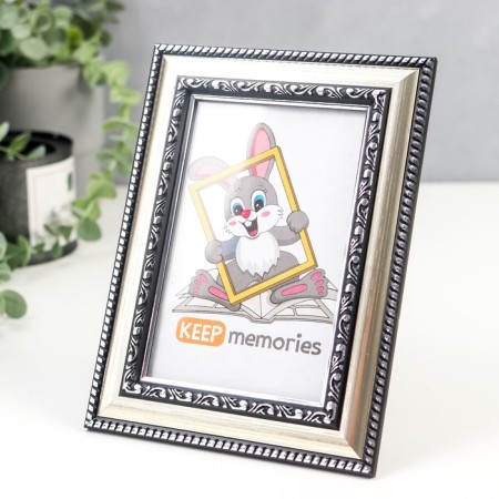Photo frame plastic 10x15 cm silver (790)-3