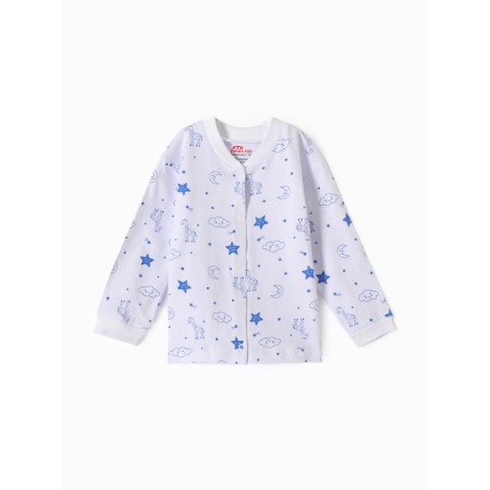 Fufaika (blouse) Children's "giraffes", white/blue color, height 68