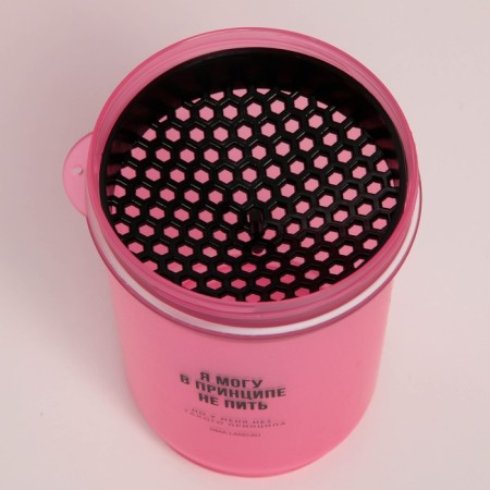 Sports shaker “I can not drink”, black pink, with a bowl under protein, 500 ml-3
