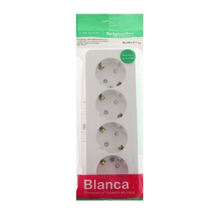 Four sketch SE BLANCA, 16 A, 250 V, invoice, with salary, curtains, IP20, white, Blnra011411-4