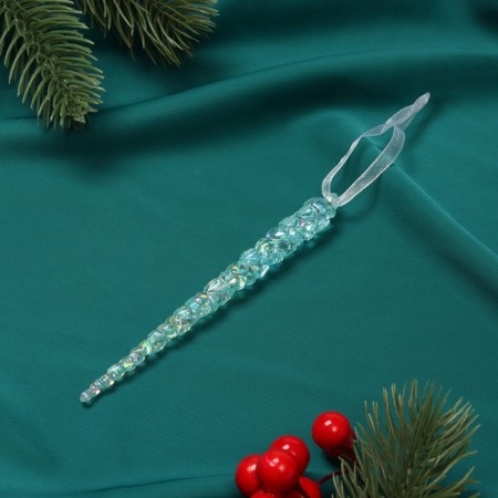 Christmas tree decoration "icicle" 14.5x1 cm, blue overflows-1