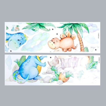 Sticking plastic interior color "Dinosauric kids" set 2 sheets 30x90 cm-1
