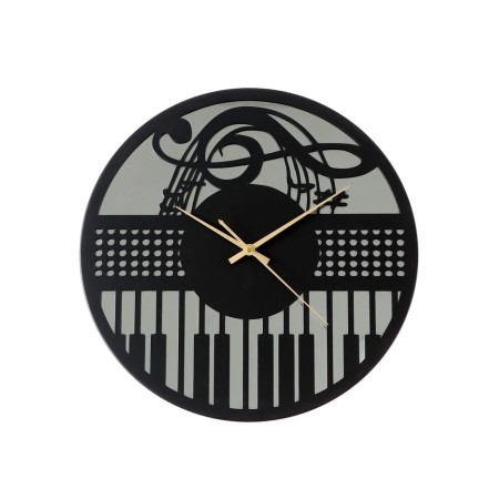 Watch Wall Interior "Piano", smooth move, D-40 cm, with a mirror