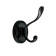 Furniture hook Cappio Vintage, two -rod, black color, 4 pcs.