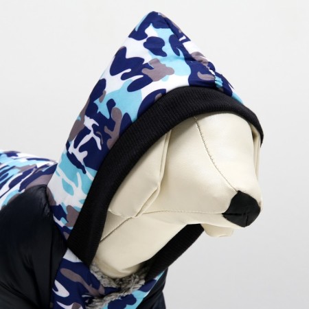 Dogs for dogs on a fur lining with a hood, size L (DS 32, Osh 30, OG 44 cm)-5