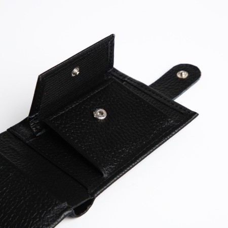 Women's wallet on the button, Textura, black color-4