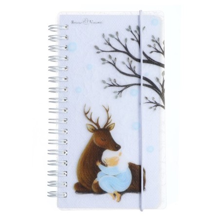 Note book A6-, 80 sheets in a cage on the crest of Cute Journal mini, plastic cover, elastic band, tinted block 80 g/m2, mix-1