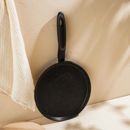 Pancake pan aluminum with anti -stick coating SL Home, D = 22 cm, h = 1.6 cm, induction, black color-5