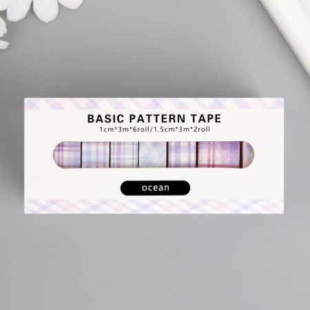 Adhesive tape paper "Lilac cell" width 1; 1.5 cm winding 3 m set 8 pcs-4