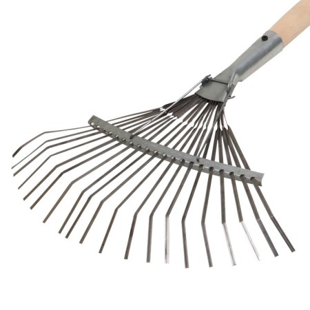 Robble fan, plate, 20 teeth, galvanized, wooden stalk-1