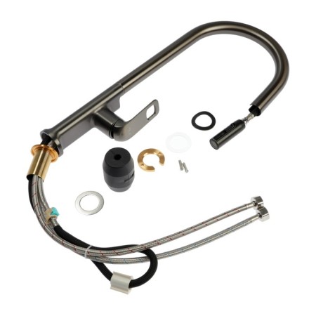 Kitchen mixer Zein Z3785, single -leaf, exhaust surplus, aerator of 2 modes, graphite-7