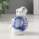 Souvenir Ceramics "Snake with Treasure" White-blue set 3 pcs 4.5x4.8x7 cm