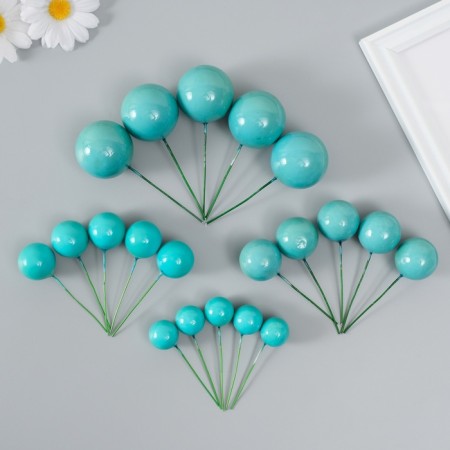 Decor for creativity "Balls turquoise" d = 2; 3; 3.5 and 4 cm set 20 pcs