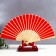 Fan bamboo, textiles h = 21 cm "monocet" in a box, red