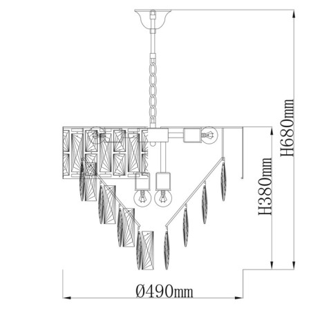 Breeze chandelier, size 50x68x50 cm, 480W 8xe27 IP 20-2