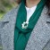 Pearl Banting clip for a scarf, white color in silver