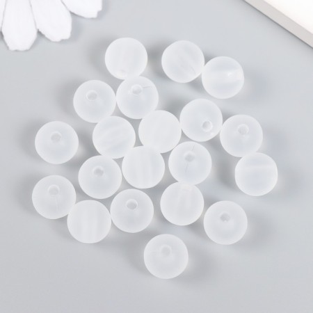 Beads for creativity plastic "White Smoke" matte set 20 g 1.2x1.2 cm-1