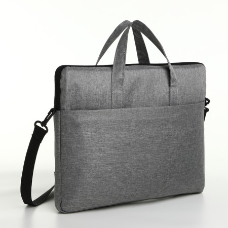 Lighting laptop bag, external pocket, gray color