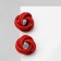 Earrings Metal "Atmosphere" is twisted, the color is red