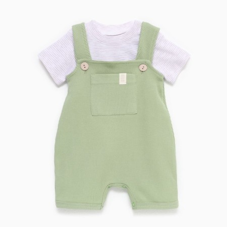 Set: T-shirt and overalls crumb I am Basic Line, height 86-92 cm, green