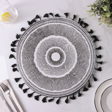 Serving napkin on the table “The Sun of the Desert”, d = 38 cm, the color is black-2