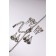 Set of 5 objects: 4 pairs fluffs, pendant “droplet”, white-white color in silver, 45 cm