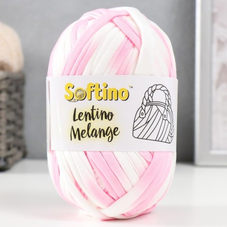Knitted yarn 95% cotton, 5% elastan "Lentino melange" 100 g 30 m color 24
