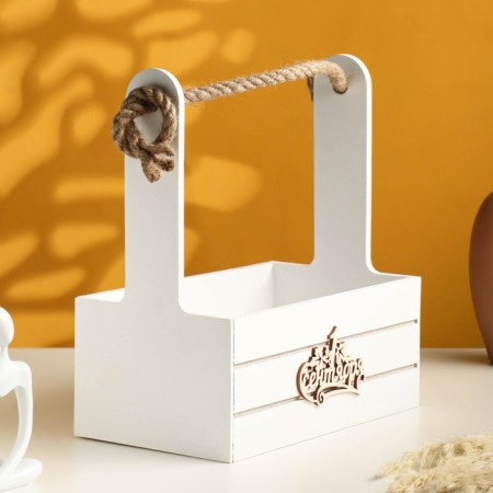 Box - Kashpo wooden 25x15x30 "September 1" White-1