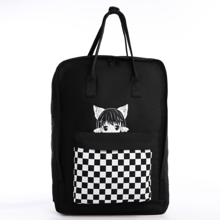 Backpack school textile Anime Girl, 38x27x13 cm, black color-2