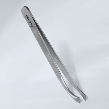 Pinzet bent, wide, 8.3 cm, silver color, RU-0617-3
