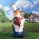 Garden figure "Chef with tray" 15x36x62cm
