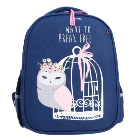 Frame backpack 36 x 28 x 17 cm, + pencil case, Bruno VisConti "Cute Owls. Cooking", blue-2