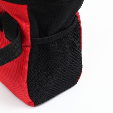 Training handbag for treats with a belt for mounting on a belt, red-2