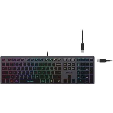 Keyboard A4Tech FSTYLER FX60H Gray USB Slim Led (FX60H Grey/Neon)-6