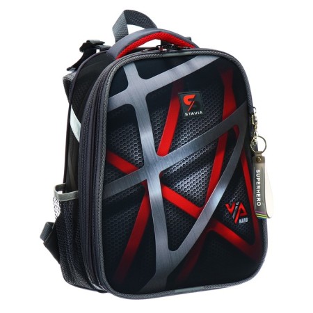 School backpack 38 x 30 x 16 cm, ergonomic back, Stavia "Hard", gray-1