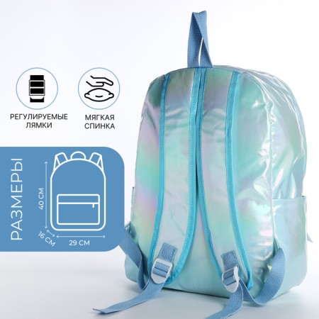 Youth backpack on lightning from textiles, blue color-1