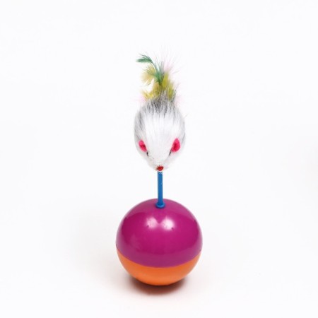 The mouse-worship of artificial fur on the ball, 11 x 5 cm violet/orange-1