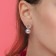 Earrings with pearls "Grace" on a ring, white color in silver