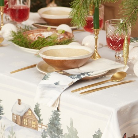 Set of New Year's napkins Ethel Forest Animals, 40x40cm - 4 pcs, cotton, sarzha-2