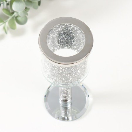 Glass of glass per 1 candle d = 4.5 "Orleans" silver 7x7x18 cm-2