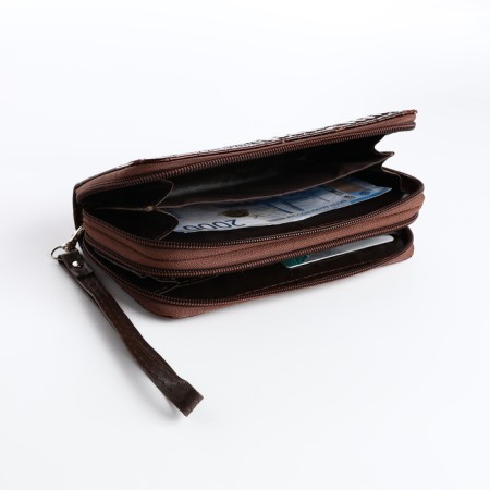 Women's wallet on lightning, brown color-3