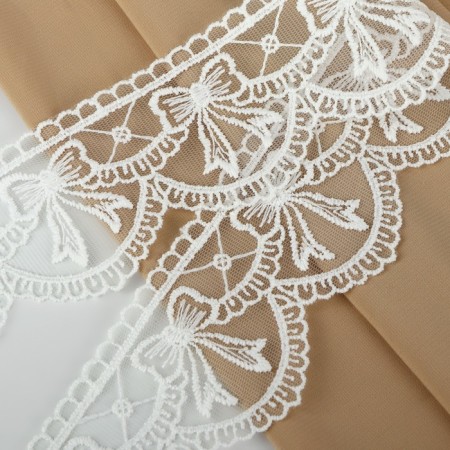 Lace on a grid, 60 mm × 11 ± 1 m, white color-1