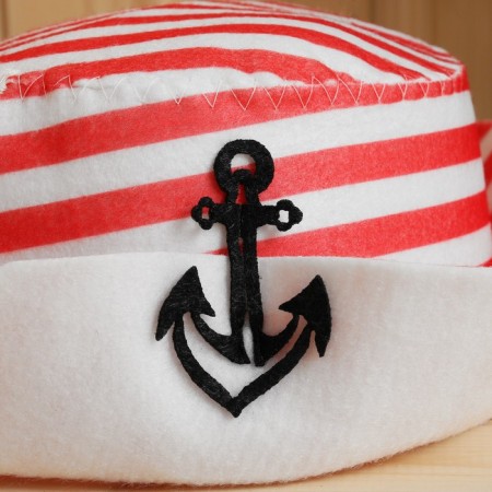 Panam hat for a bath with a print "Red strip"-2