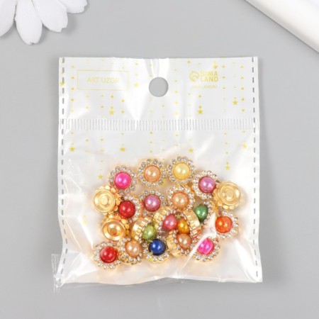 Decor for creativity Plastic "Flower-mesh-beems Color Crystals" set of 20 pcs 1.2x1.2 cm-3