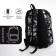 School backpack from textiles on lightning, 3 pockets, black color